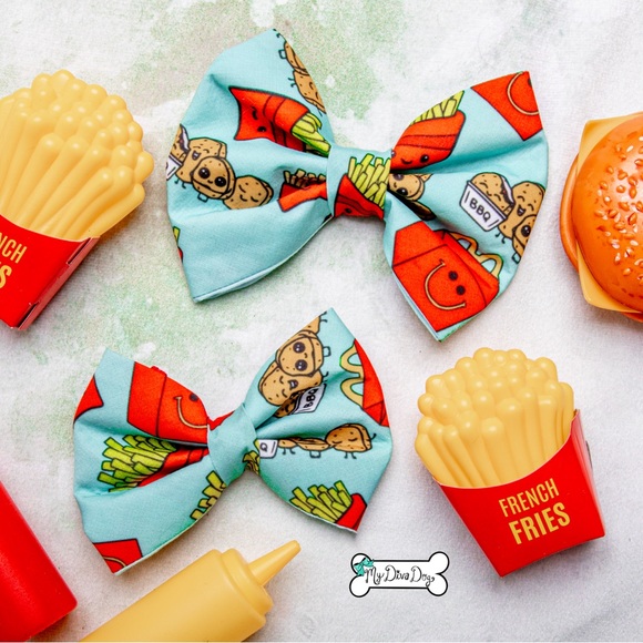 McDonald’s chicken nuggets and fries pet bow tie - Picture 2 of 2